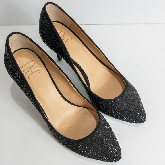 INC International Concepts Zitah Embellished Pumps Black -7.5 - Picture 7 of 8